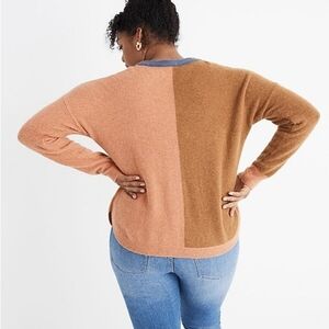 Colorblock Sweater in Peach and Camel